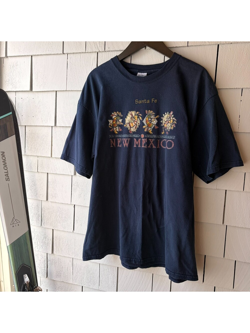 Santa Fe New Mexico Kokopelli Tee XL Navy Southwest Graphic